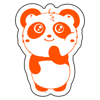 Shy Panda Sticker (Orange)